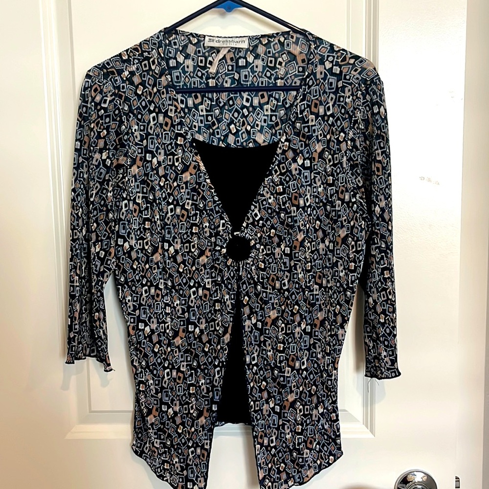 Dress Barn Petite Medium Abstract Pattern Blouse